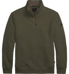 Double Outfitters MTOP-1163 Sweatshirt med halv lynlås Khaki