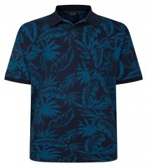 Espionage P222 Polo med bladprint mørkeblå/teal
