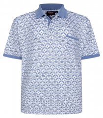 Espionage P231 Polo med geometrisk print blå/hvid