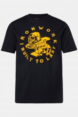 JP1880 T-Shirt Short Sleeve Chest Print Skulls Black