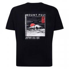 Espionage T422 T-shirt med Mount Fuji-print Marineblå
