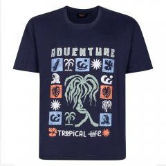 Espionage T448 adventure t-shirt med print skifergrå