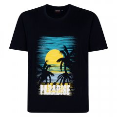 Espionage T448 paradise t-shirt med print marineblå