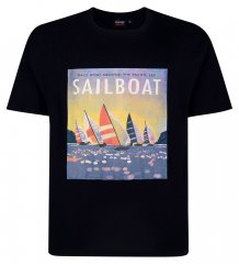 Espionage T459 Sailboat Trykt T-shirt mørkeblå