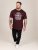 D555 Baldwin Grumpy Old Man Club Print Crew Neck T-shirt Burgundy/ Black Twist - T-shirts - T-shirts i store størrelser - 2XL-14XL