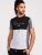 D555 Felix Couture Crew Neck Cut And Sew T-Shirt Black/Charcoal - T-shirts - T-shirts i store størrelser - 2XL-14XL