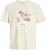 Jack & Jones Almeria Front Print Crew Neck T-Shirt Antique White - T-shirts - T-shirts i store størrelser - 2XL-14XL