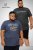 D555 ALFRED 2-Pack Brand Carrier Printed Crew Neck T-Shirts - T-shirts - T-shirts i store størrelser - 2XL-14XL