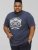 D555 COOK Trio Of Skulls Printed Crew Neck T-Shirt Slate Blue - T-shirts - T-shirts i store størrelser - 2XL-14XL