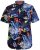 D555 TOBY Multi Colour Hawaiian AO Print Shirt - Skjorter - Skjorter til store mænd 2XL- 8XL