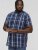 D555 HADSTOCK Check Button Down Collar S/S Shirt Navy - Skjorter - Skjorter til store mænd 2XL- 8XL