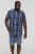 D555 HADSTOCK Check Button Down Collar S/S Shirt Navy - Skjorter - Skjorter til store mænd 2XL- 8XL