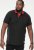 D555 CHESTER Pique Polo With Red Collar With Tipping Detail And Chest Embroidery Black - Polotrøjer - Polotrøjer 2XL-8XL