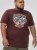 D555 Loughborough Official Gas Monkey Crew Neck T-Shirt Burgundy Black Twist - T-shirts - T-shirts i store størrelser - 2XL-14XL