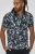D555 Halifax AOP Hawaiian Print Short Sleeve Polo Blue - T-shirts - T-shirts i store størrelser - 2XL-14XL