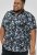 D555 Halifax AOP Hawaiian Print Short Sleeve Polo Blue - T-shirts - T-shirts i store størrelser - 2XL-14XL