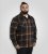 D555 Aldershot Long Sleeve Heavy Shacket Overshirt Tan/Navy Check - Skjorter - Skjorter til store mænd 2XL- 8XL