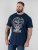 D555 Linton T-shirt med Flerfarvet Dødningehovedtryk Marineblå - T-shirts - T-shirts i store størrelser - 2XL-14XL