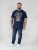 D555 Linton T-shirt med Flerfarvet Dødningehovedtryk Marineblå - T-shirts - T-shirts i store størrelser - 2XL-14XL