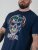 D555 Linton T-shirt med Flerfarvet Dødningehovedtryk Marineblå - T-shirts - T-shirts i store størrelser - 2XL-14XL