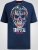 D555 Linton T-shirt med Flerfarvet Dødningehovedtryk Marineblå - T-shirts - T-shirts i store størrelser - 2XL-14XL