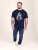 D555 Slater Trykt T-shirt Mørkeblå - T-shirts - T-shirts i store størrelser - 2XL-14XL
