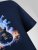 D555 Slater Trykt T-shirt Mørkeblå - T-shirts - T-shirts i store størrelser - 2XL-14XL