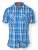 D555 EMANUEL Short Sleeve Turq & Blue Shirt - Skjorter - Skjorter til store mænd 2XL- 8XL