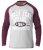 D555 KELTON Long Sleeve Raglan T-Shirt Grey/Burgundy - T-shirts - T-shirts i store størrelser - 2XL-14XL