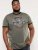 D555 Hereford Brooklyn Motorbike Printed Ringer T-Shirt Khaki - T-shirts - T-shirts i store størrelser - 2XL-14XL