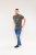 D555 Hereford Brooklyn Motorbike Printed Ringer T-Shirt Khaki - T-shirts - T-shirts i store størrelser - 2XL-14XL