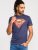 D555 Scampton Official Superman Printed T-Shirt Navy - T-shirts - T-shirts i store størrelser - 2XL-14XL