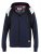D555 Silverton Contrast Panneled Hoodie Navy - Trøjer og hættetrøjer - Trøjer og Hættetrøjer i store størrelser - 2XL-14XL