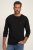JP1880 702555 Langærmet Henley-shirt Sort - T-shirts - T-shirts i store størrelser - 2XL-14XL