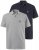 JP1880 704317 Poloshirt 2-pak Mørkeblå/Gråmeleret - Polotrøjer - Polotrøjer 2XL-8XL
