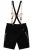 JP1880 Genuine Leather Traditional Lederhosen Shorts Black - Shorts - Shorts i store størrelser - W40-W60