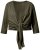 Ulla Popken 794514 Jerseybolero med bindebånd Mørkegrøn - Boleroer - 