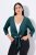 Ulla Popken 794514 Jerseybolero med bindebånd Petrol - Boleroer - 