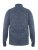 D555 Wilmington Zipper And Button Neck Sweater Blue - Trøjer og hættetrøjer - Trøjer og Hættetrøjer i store størrelser - 2XL-14XL