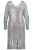 Ulla Popken 804863 Pailletkjole med V-hals Sølv - Aftenkjoler - Festkjoler i plus size