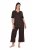 Ulla Popken 806944 Kortærmet pyjamas Brun - Pyjama/Loungewear - 