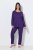 Ulla Popken 812441 Langærmet pyjamas med blonde Kongeblå - Pyjama/Loungewear - 