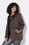 Ulla Popken 812880 Strikfleecejakke med teddyfleece Taupe - Fleecetøj - 