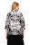 Ulla Popken 816673 Oversize blazer i jacquard med 3/4-ærmer Sort - Blazere - Blazere i plusstørrelser til kvinder