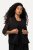 Ulla Popken 817211 Oversize chiffonjakke med sjalskrave Sort - Jakker - Dame jakker i store størrelser