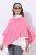 Ulla Popken 820512 Strikponcho i uldblanding med V-hals Lyserosa - Ponchoer og capes - 