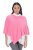 Ulla Popken 820512 Strikponcho i uldblanding med V-hals Lyserosa - Ponchoer og capes - 