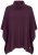 Ulla Popken 820620 Ponchotrøje med rullekrave Blomme - Ponchoer og capes - 