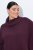 Ulla Popken 820620 Ponchotrøje med rullekrave Blomme - Ponchoer og capes - 
