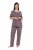 Ulla Popken 821244 Prikket pyjamas Brun - Pyjama/Loungewear - 